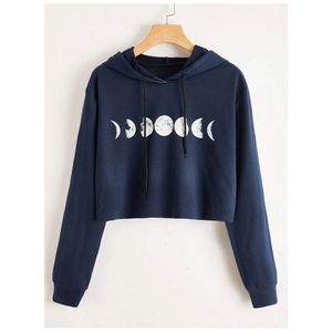 Ensemble de pulls à capuche coréens en coton de couleur unie pour femmes avec logo personnalisé vêtements longs tricotés pour les sports d'hiver avec col à capuche - Product Image 5