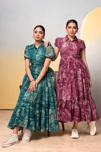 Meilleure qualité prix usine indien pakistanais dernière robe en soie tigré pleine robe de vente chaude disponible à la quantité en vrac - Product Image 2