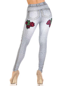 Nuevas mallas vaqueras de cintura alta para mujer, pantalones rosas elásticos de altura ajustada Sexy para mujer - Product Image 5
