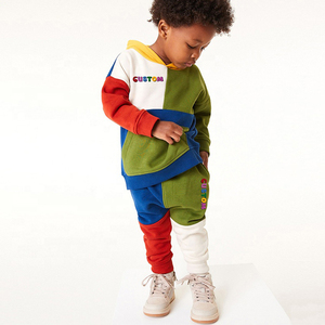 Ensembles de vêtements pour enfants de marque privée, respirants en coton 100% pour bébés garçons, couleur contrastée, hiver - Product Image 1