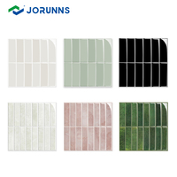 Carreaux muraux autocollants 3D Jorunns vert clair brillant, en vinyle, pour crédence de cuisine et salle de bain
