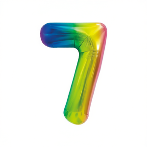 Ballon de fête en forme de chiffre 7 multicolore 1M double face, lot de 12 pièces - Product Image 2