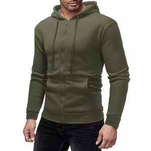 Sudadera con Capucha para Hombre 2025, Elegante, con Cierre Completo, Forrada, de Alta Calidad, Tinte Liso, para Invierno, con Logotipo Personalizado, Spandex/Poliéster - Product Image 1
