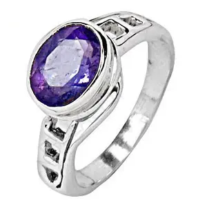 Bague en argent 925 avec améthyste pour femmes, bijoux en pierres précieuses tendance, bracelet en corde - Product Image 1