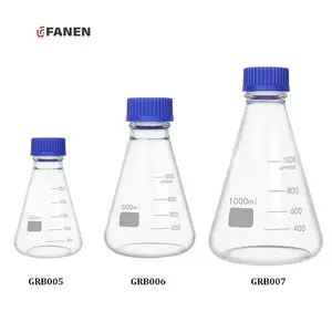 Fanen 250ml ขวดรีเอเจนต์สามเหลี่ยมสุญญากาศปิดผนึกด้วยฝาเกลียวห้องปฏิบัติการแก้วขวดรีเอเจนต์ทรงกรวยโปร่งใส