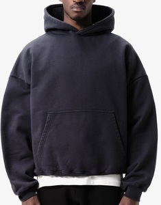 Sudadera con capucha de gran tamaño, sudadera cepillada 600GSM, prenda de algodón 100%, ajuste relajado teñido y preencogido, suavizado para una mayor comodidad - Product Image 2