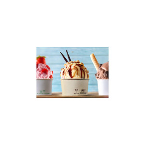 250pcs Biodegradable Single Wall Bamboo Kraft Paper Ice Cream <b>Cups</b> 100cc Capacity with <b>Gold</b> Foil Printing Custom Logo Yogurt Use - Product Image 3