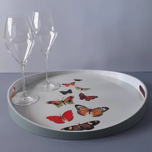 High Quality Lacquered Oval Serving <b>Tray</b> Elegant Fruit <b>Tray</b> for Coffee Table, Parties, <b>Breakfast</b> Wholesale from Vietnam - Product Image 2