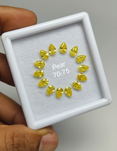 เพชรทรงลูกแพร์สีเหลืองแฟนซี  เพชรเลี้ยงในห้องปฏิบัติการ  ความใส VVS-VS  เพชรเม็ดเดี่ยวสำหรับแหวนหมั้นและเครื่องประดับ - Product Image 1