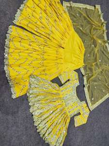 Meilleures ventes, vêtements de mariage de meilleure qualité, fausse Georgette avec broderie lourde, travail à la main avec un vrai miroir, manches longues - Product Image 6