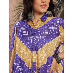 Kurta de chifón azul estampado para mujer con palazzos para primavera/verano - Product Image 6