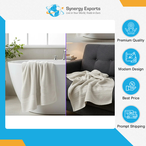 Hecho EN LA India Calidad excepcional OEM Aceptable Reutilizable Zero Twist Toallas de baño de algodón con opción de logotipo personalizado disponible - Product Image 3