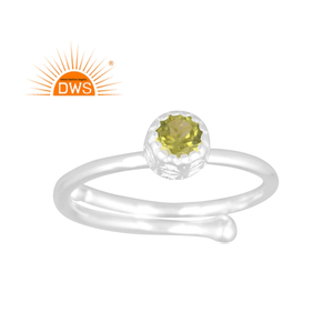 Hot selling fine sterling silver natural <b>Peridot</b> gemstone stackable <b>ring</b> custom jewelry manufacturer - Product Image 1