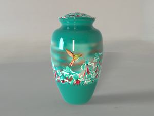 Green Phanton Color Hummingbird Cremation Urn for Human Ashes Including Free <b>Velvet</b> <b>Bag</b> - Product Image 3