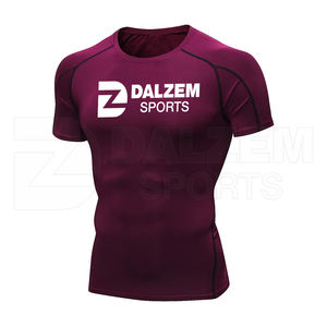 T-shirt à manches courtes de compression à séchage rapide Fitness Gym Sport vêtements de course Rashguard hauts conception vierge à vendre nouvel arrivage - Product Image 1