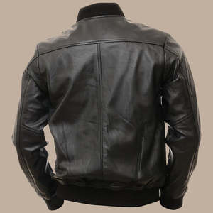 Veste en cuir de haute qualité pour hommes Top Design 100% avec doublure en couette col montant manches complètes-personnalisable pour la saison d'hiver - Product Image 3