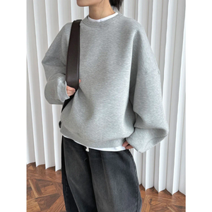 Sudadera de mujer de manga larga de algodón con logotipo personalizado de alta calidad, ropa informal sostenible transpirable, sudadera Lisa para mujer - Product Image 1