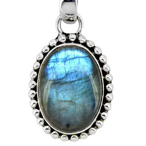 Labradorite Gemstone Solid 925 Sterling Silver Designer Handmade Pendant Necklace with Chain february Birthstone Jewelry - Product Image 1