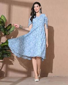 Vestido corto de algodón hecho a mano indio, vestido personalizado para novia, regalo de boda, ropa de verano, vestido con estampado floral, regalo para ella a la venta - Product Image 2