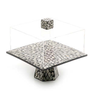 High Quality Black Mother-Of-Pearl <b>Cake</b> <b>Stand</b> Customized Serving Tray for Parties Latest Arrival Wholesale Usage - Product Image 5