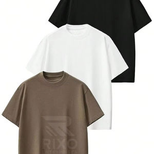 T-shirt à manches courtes à col rond, coupe classique, personnalisé, 100% coton, tissu tricoté, style décontracté, respirant, séchage rapide, écologique, numérique - Product Image 1