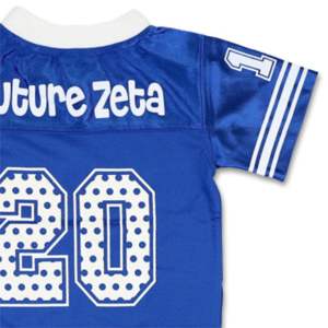 ZPB Kids Football Jersey - <b>Royal</b> <b>Blue</b> | 100% Polyester Zeta Phi Beta Youth Jersey with Embroidered Logos, Shields & Patches - Product Image 6