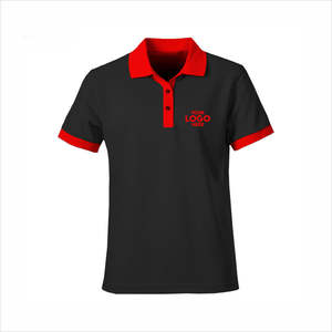Camiseta Polo Deportiva Personalizada para Hombre, Estilo Urbano para Videojuegos, Diseño Gráfico en Contraste Rojo y Negro, Patrón Sólido, 2025 - Product Image 1