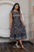 2024 à la mode bohème imprimé fleuri robe mi-longue complexe dentelle détaillant sans manches pour la course chaude fête et vacances vêtements de vacances