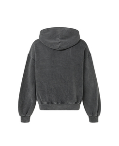 Sweat-shirts en tricot pour femmes, décontractés, d'hiver, lourds, délavés à l'acide, avec logo personnalisé brodé sur le devant, impression en relief, lavage à la pierre, uni, 100% coton - Product Image 2