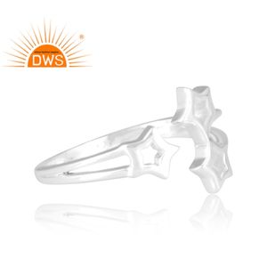 Best Quality Fine Sterling Silver Star Design <b>Adjustable</b> <b>Ring</b> Custom Jewelry Manufacturer - Product Image 3