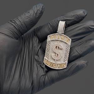 Luxury <b>Iced</b> Dollar Logo Letter Moissanite Pendant 925 Silver Hip Hop Trendy Personalized Fine Jewelry Pendants Charms Unisex - Product Image 4
