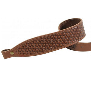 Eslinga ajustable de cuero de vaca genuino con diseño de tejido de cesta elegante Accesorio de caza duradero con respaldo de gamuza - Product Image 2