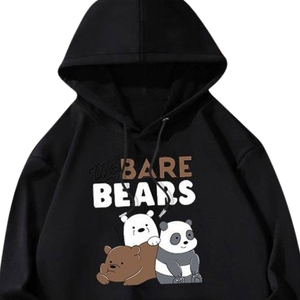 We Bare Bears Cartoon Hoodie Noir Unisexe Doux Coton Polaire Pull Mignon Graphique Streetwear Casual Chaud Hiver NOUVELLE Mode DANS - Product Image 4