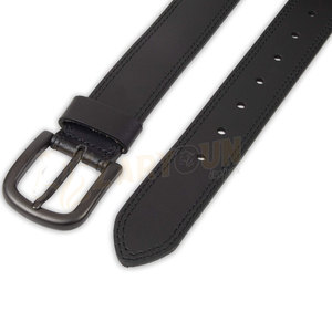 เข็มขัดผู้ชายสีดำปรับแต่งได้คุณภาพสูงจากโรงงานเข็มขัดโลหะผสมหนังแท้แบบคลาสสิกการออกแบบขนาดหัวเข็มขัด - Product Image 5