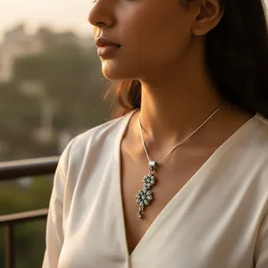 Colgante de Plata 925 con Aguamarina para Mujer, Chapado en Rodio con Oro Rosa, Estilo Religioso, Joyería con Dije - Product Image 3