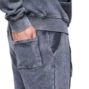 Men Tracksuit Sweatpants <b>Hoodies</b> Embroidery Applique Distressed Streetwear Sun Faded Acid Wash Sweat Suit Flyer Tracksuit - Product Image 6