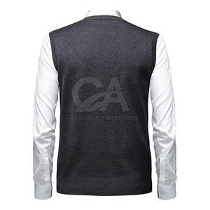 Fall Winter Wholesale <b>Men</b> <b>Sleeveless</b> Sweater Vest <b>Men</b> <b>Sleeveless</b> Knitted Sweater Vest Casual V Neck <b>Pullover</b> for Sale - Product Image 3