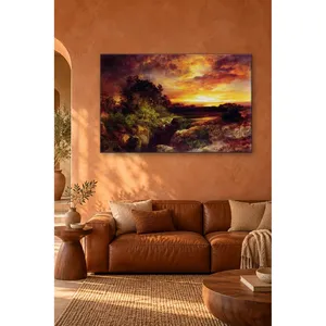 Impression sur toile de Fida Thomas Moran : Coucher de soleil près du Grand Canyon - Product Image 2