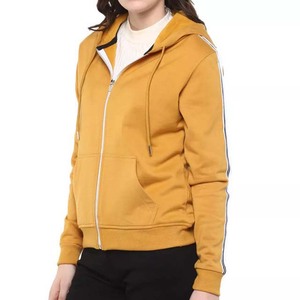 Logotipo personalizado Cordón 100% Algodón Fleece Manga larga En blanco Gimnasio Fitness Pullover Bolsillos de canguro Sudaderas con capucha de Invierno para mujer - Product Image 4