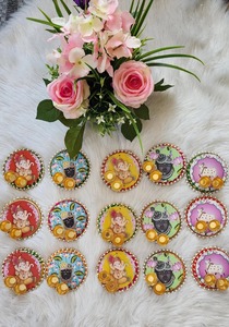 Haldi Kumkum Placa Multi-Color Ganesh Pooja Thali Retorno Presentes Favor Mehndi Aarti Thali Housewarming Decoração Templo Acessório - Product Image 3