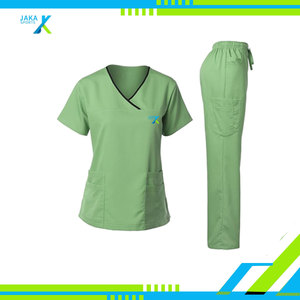 Women Scrubs <b>Set</b> Stretch Medical Uniform Contrast Binding Top and Pants Nurse <b>Doctor</b> Hospital Workwear Nursing Clothing - Product Image 3