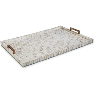 ถาดเสิร์ฟแบบฝังกระดูกทำมือถาดทรงสี่เหลี่ยมทำมือจากมุกดีไซน์ไม่เหมือนใครจากอินเดีย - Product Image 5