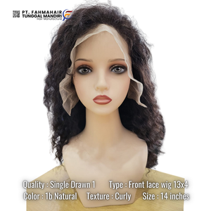 Pelucas de Encaje Completo Rizado al por Mayor, 100% Cabello Humano Virgen Crudo con Cutícula Alineada, Negro Natural para Encaje Largo sin Pegamento, Sin Caída - Product Image 5