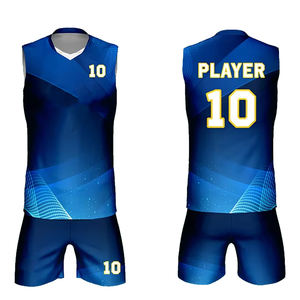 Vente en gros d'uniformes de volley-ball personnalisés nouveau design pour hommes ensembles de compétition imprimés en spandex - Product Image 3