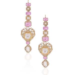 Pendientes Colgantes Finos con Diseño Mor Bagh - Product Image 1