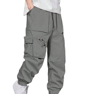 Custom Logo Loose Practical Cargo <b>Jeans</b> Men Multi Pockets Contrast Stitch Flare <b>Jeans</b> Men Denim Cargo Pants - Product Image 1