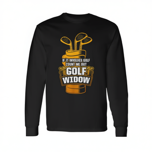 Camiseta de manga larga Golf Widow para mujer, cuello redondo, estampado en serigrafía, regalo deportivo - Product Image 3