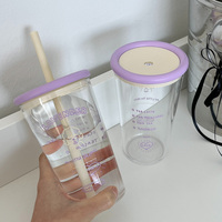 [LIVELYLETTERS] Gobelet réutilisable coréen en Tritan écologique avec couvercle 500 ml – Conception durable pour une utilisation quotidienne des boissons