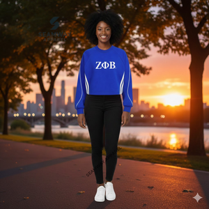 Sudadera de la Hermandad Zeta Phi Beta, Sudadera Informal con Cuello Redondo para Mujer, Jersey Bordado, Sudadera de Punto - Product Image 5