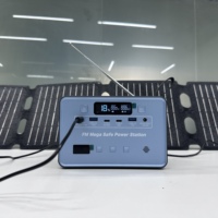 Générateur solaire 100W (200W de pointe) avec radio FM, sortie PD 100W, station d'alimentation portable 89,6Wh avec sortie AC pour le camping, les voyages et les fêtes